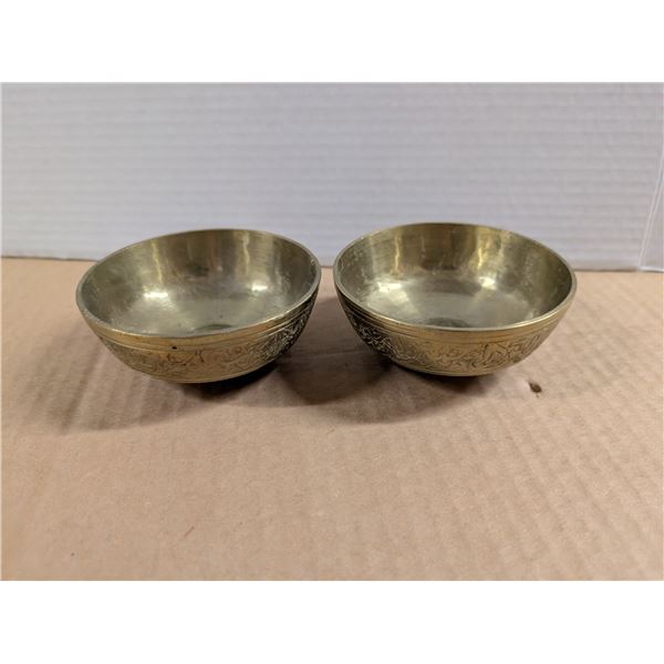 (2) Solid Brass Bowls (Roughly 1lbs Together)