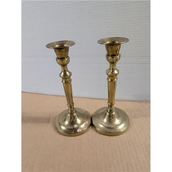 (2) Solid Brass Candle Holders