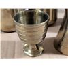 Image 2 : (3) Brass Plated Mugs, Brass Goblet, and creamer