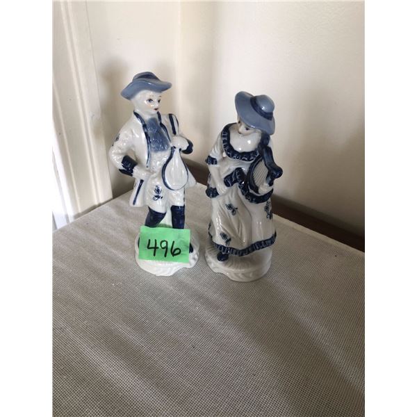 Man/Lady China Figurines, 8” tall