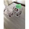Image 1 : Crystal Red Bird Cream & Sugar Set