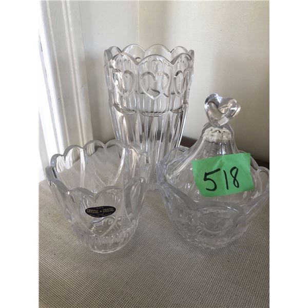 3-Piece Crystal – USA De Plomb – Heart Design