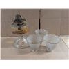 Image 1 : Vintage Oil Lamp w/ Possible Vintage Bulb Shades