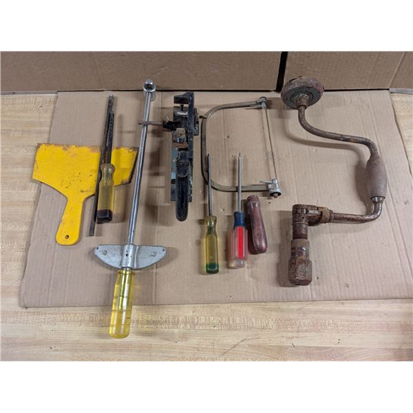 Lot of Vintage Tools As Shown  (Screw drivers, Saw, etc.)