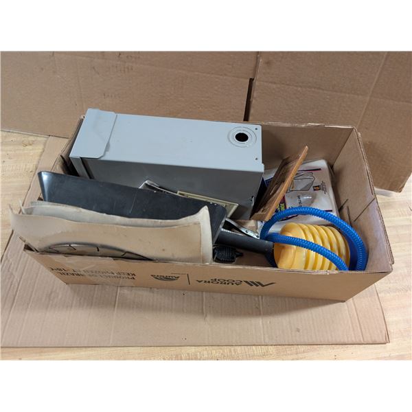 Box of Misc. Tool related items (Semens Electrical Box, Light Panels, and etc.)