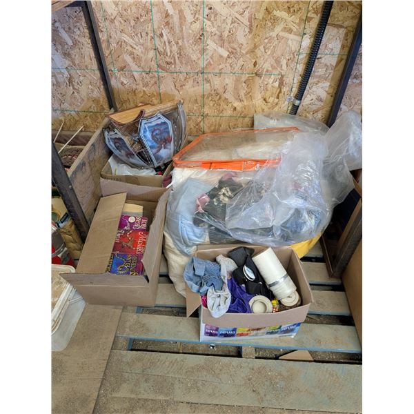 Pallet of Misc. Items (Fabric Clothes, Books, Household, and etc.)
