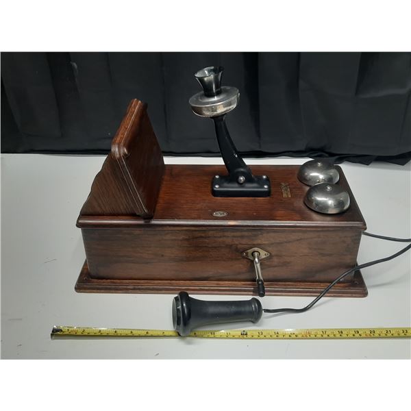 Antique wall telephone.