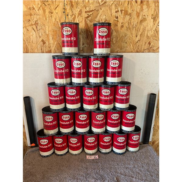 (24) Esso Lube 1qt Cans (Empty) c/w Original Box