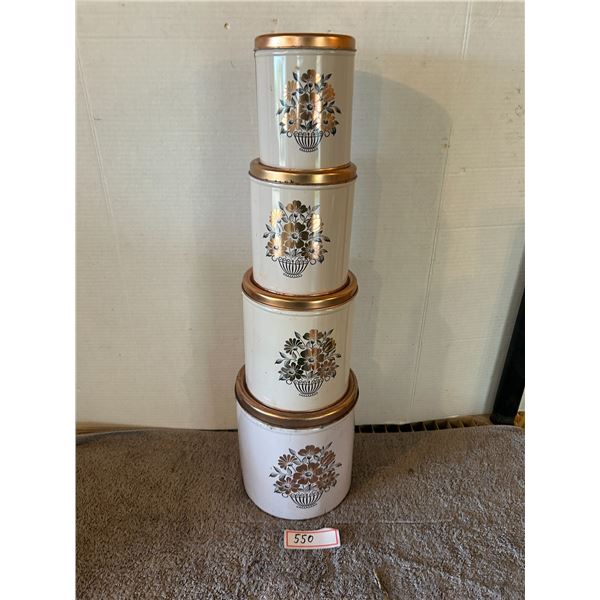 (4) Piece Tin Canister Set – Deco Ware