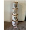 Image 1 : (4) Piece Tin Canister Set – Deco Ware