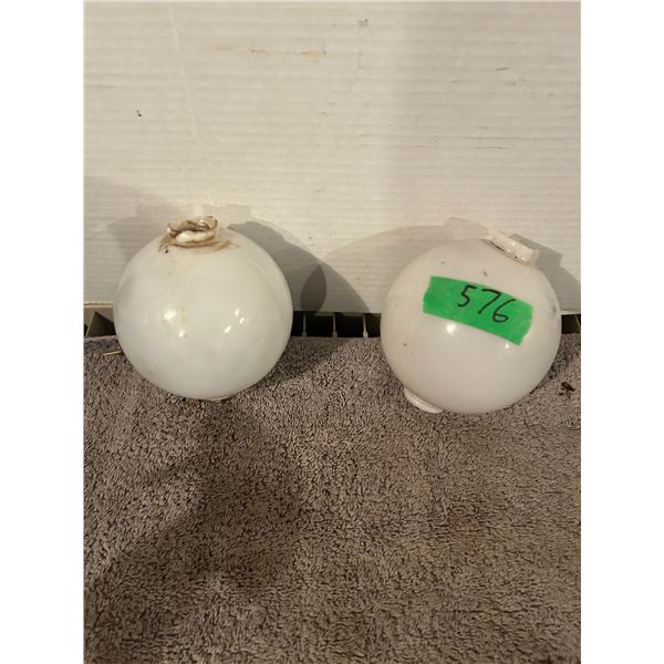 (2) White Lightning Rod Balls