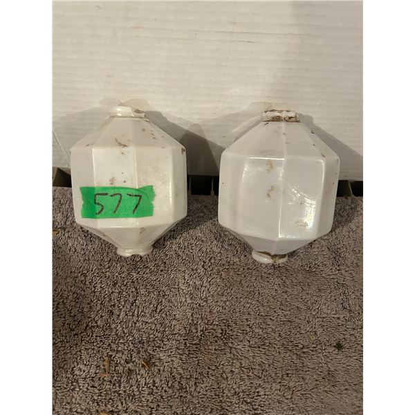 (2) White Lightning Rod Balls