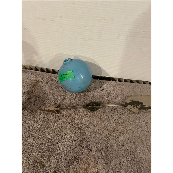 Blue Lightning Rod Ball, Weathervane Arrow
