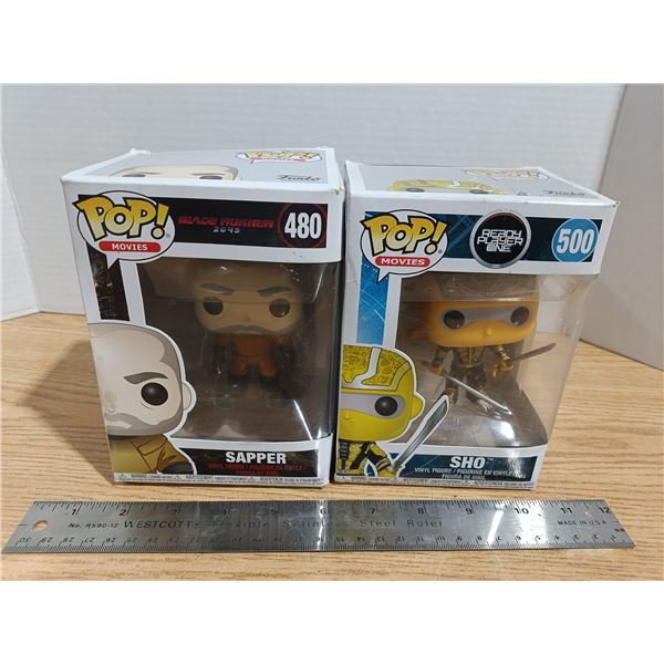2 funko pops - Ready Player One and Blade Runner 2045