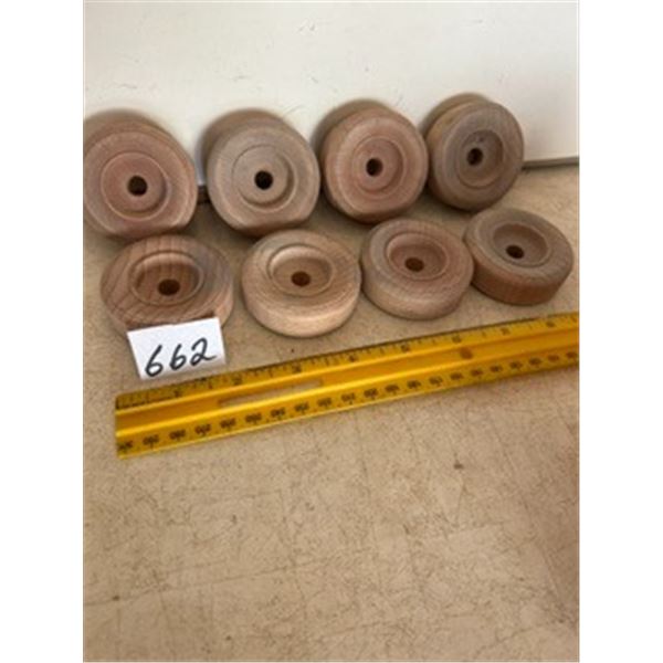 (8) 2 ¼” x ¾” Wood Wheels