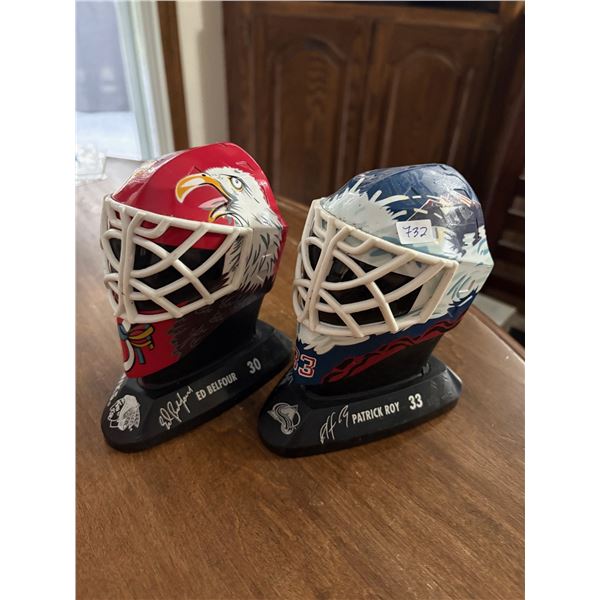 Roy / Belfour Mini NHL Replica Helmets