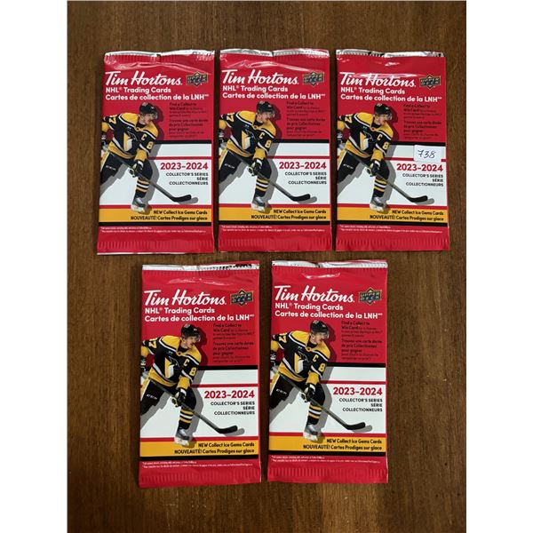 2023-24 Tim Horton's Unopened Hockey Card Packs (5)