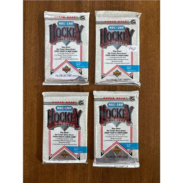 1991-92 Uppder Deck High Series Hockey Packs - Unopened (4)