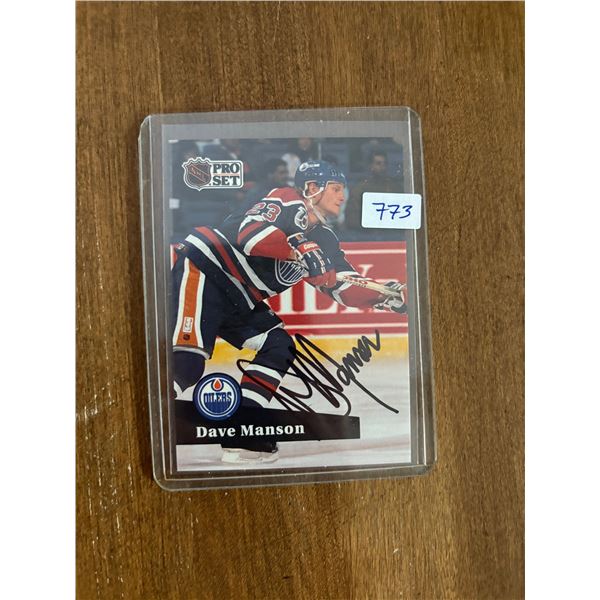 Dave Manson - Autographed Hockey Card