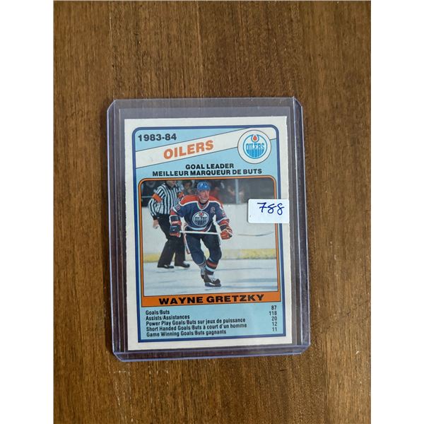 Wayne Gretzky - 1983-84 Team Goal Leader - Hockey Card