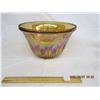 Image 1 : Large Carnival  Glass Punch Bowl  7 inches Tall 12  inches Across