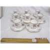 Image 1 : 8 Rare Royal Albert Petit Point Demis Tasse Tea Cups with Saucers