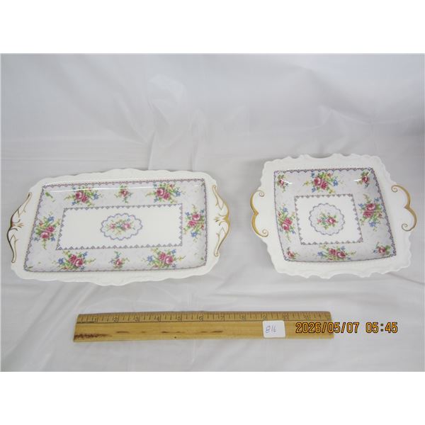2 Royal Albert Petit Point China Nut or Occasional Trays