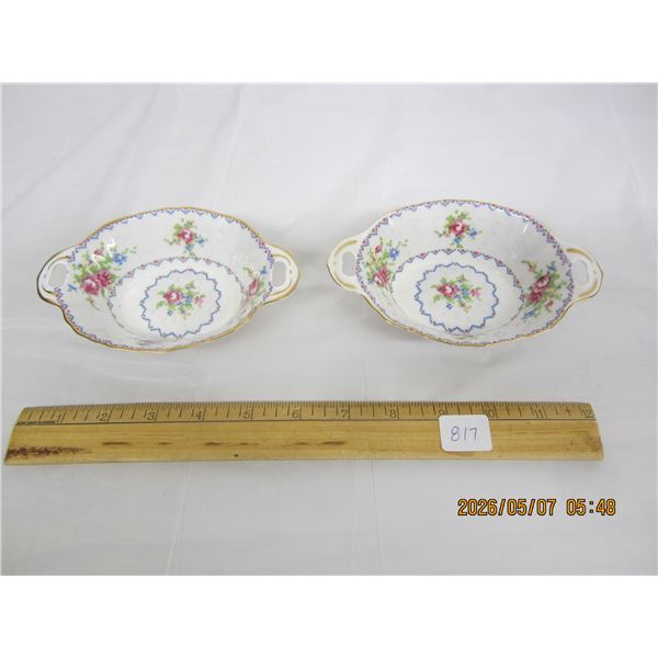 2 Royal Albert Petit Point China Small Nut Dishes