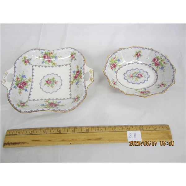 2 Royal Albert Petit Point China Larger Nut Dishes