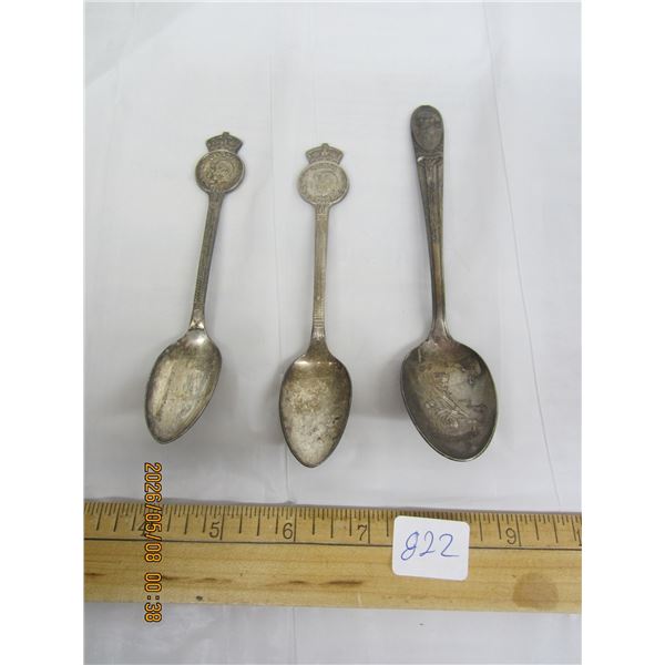 2 1939 Coronation Spoons and a Silver Plated John Adams Spoon