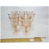 Image 1 : 8 Pink Depression Wine Glasses No Chips
