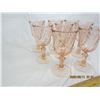 Image 4 : 8 Pink Depression Wine Glasses No Chips