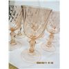 Image 5 : 8 Pink Depression Wine Glasses No Chips