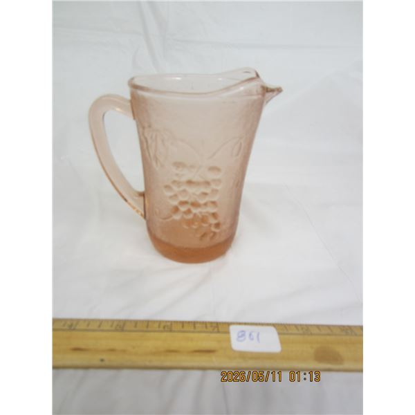 Pink Depression Glass Pitcher Good Shape