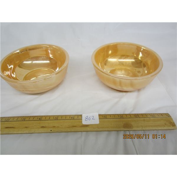 2 Peach Lusterware Bowls