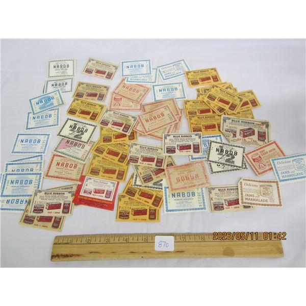 Large Lot of Nabob and Blue Ribbon Coupons