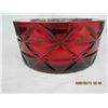 Image 2 : Large Vintage Red Cut Glass Serving Bowl 9.5 inches Across