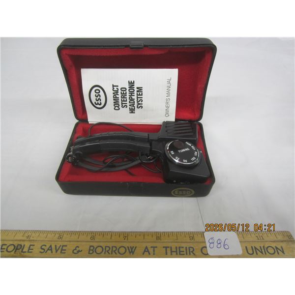 Vintage Esso Compact Stereo Headphone Set with original Box