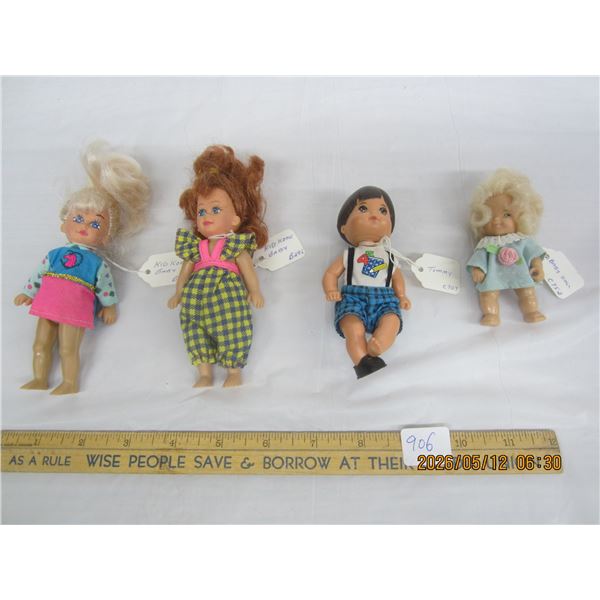 Lot of 4 Different  Barbie Dolls Baby, Kid Kore, Tommy, Baby Doll