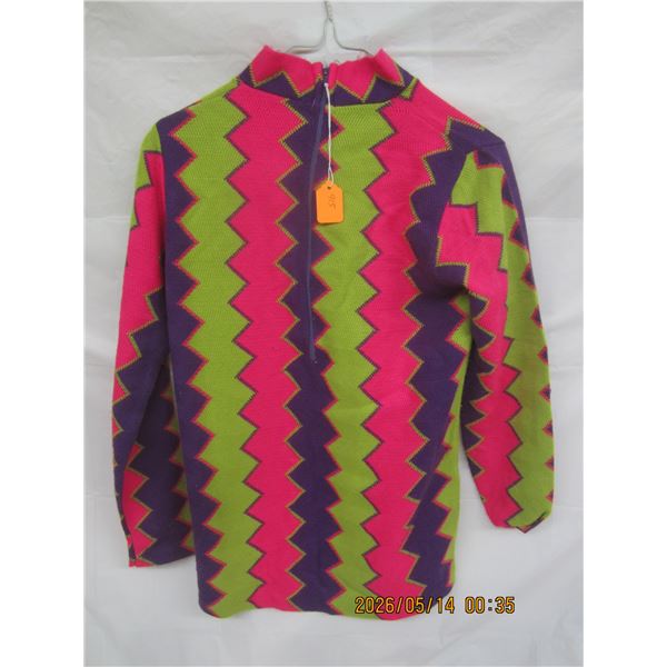 Vintage 1970's Zip Up Sweater made by Golden Spyder