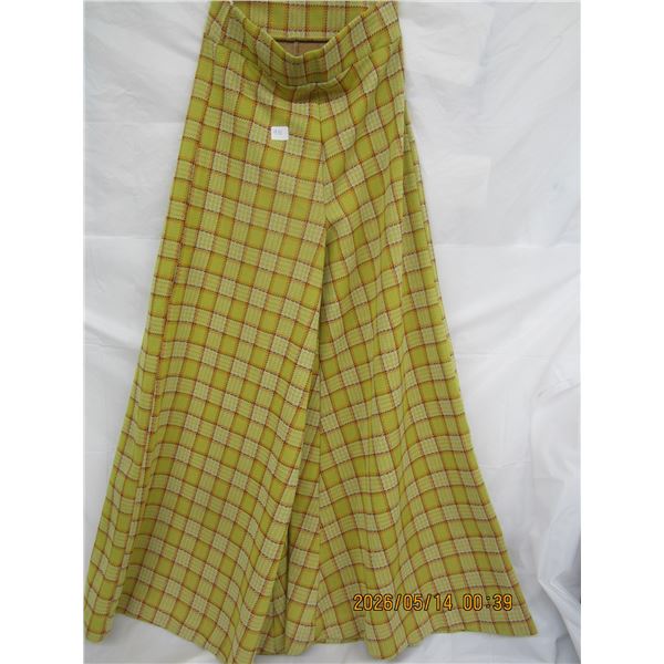 Vintage 1970's Bell Bottom Pants 15 Inch Bell at the Bottom of Pants
