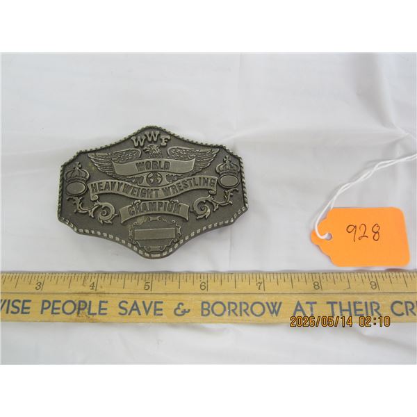1985 WWF Wrestling Kid's Belt Buckle Super Rare Item Mint Shape Like New
