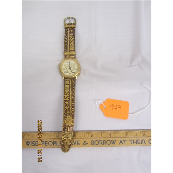 1994 Vintage Guess Watch Gold Toned Needs Battery Good Condition