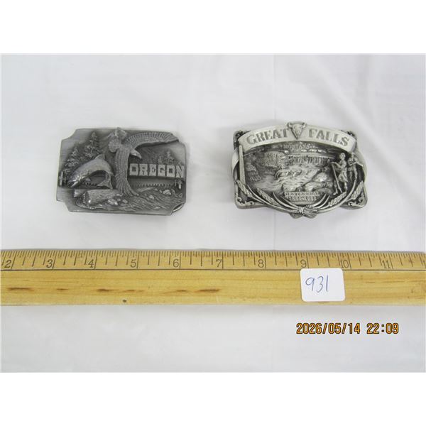 2 Quality Belt Buckles Oregon and Great Falls