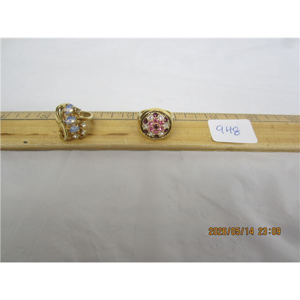 2 Fancy Gold Toned Rings