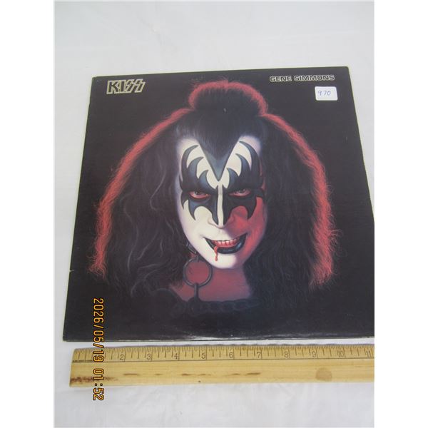 Original Kiss Gene Simmons LP with Mint Vinyl and a Aucoin Original Poster Rare