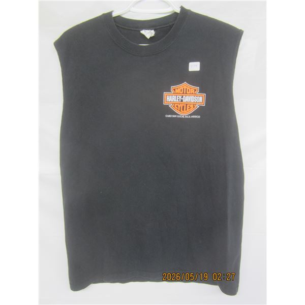 Vintage Authentic Harley Davidson Cabo San Lucas Mexico Size Large T Shirt No Sleeves