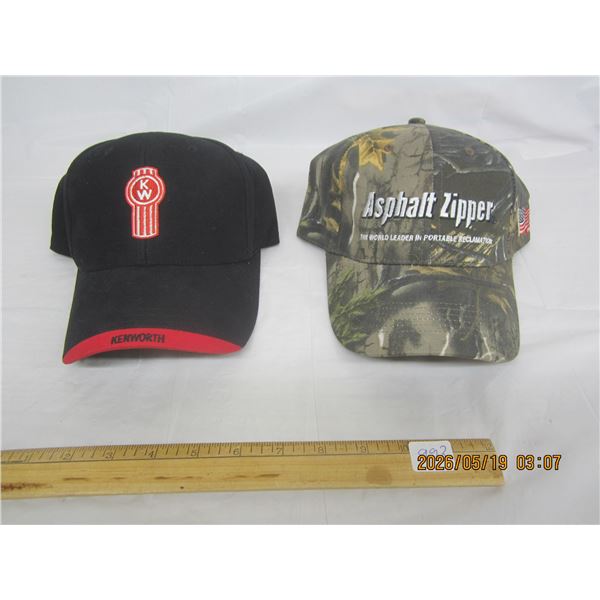 2 Vintage Ball Caps Kenworth and Asphalt Zipper Never Worn