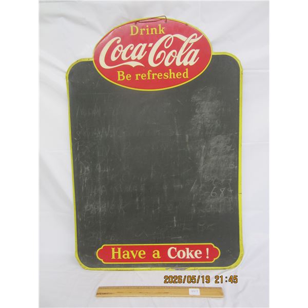Antique Coca Cola Menu Board Original Authentic Sign