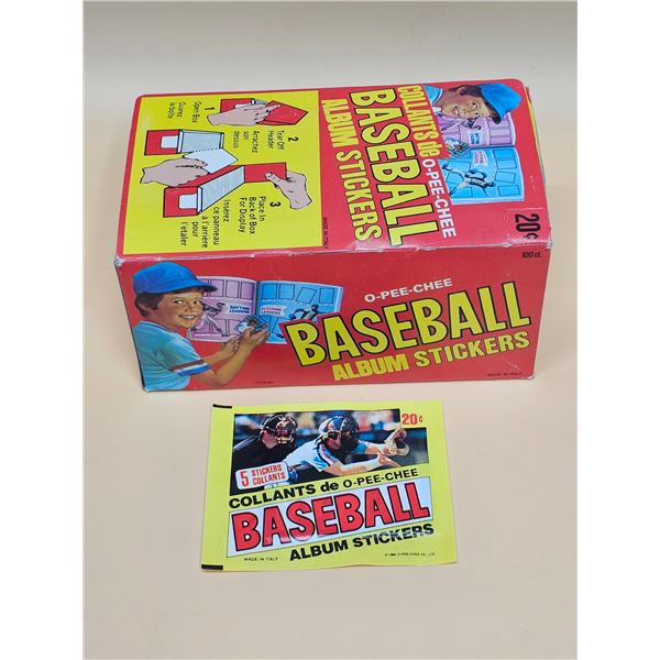 Box of 1982 OPC Baseball Stickers w/ Original Box 95 Unopened Packs